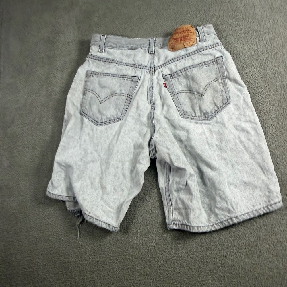 Vintage Levis 560 Mens 31 Light Acid Wash Relaxed Fit Cut Off Denim Shorts Blue